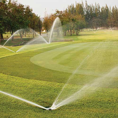 home Golf Course with Sprinklers