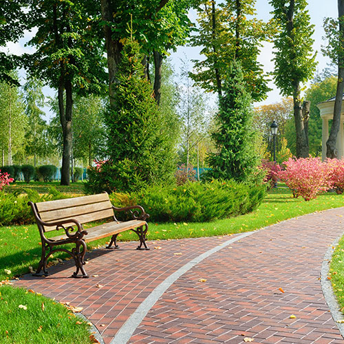 Municipal park bench