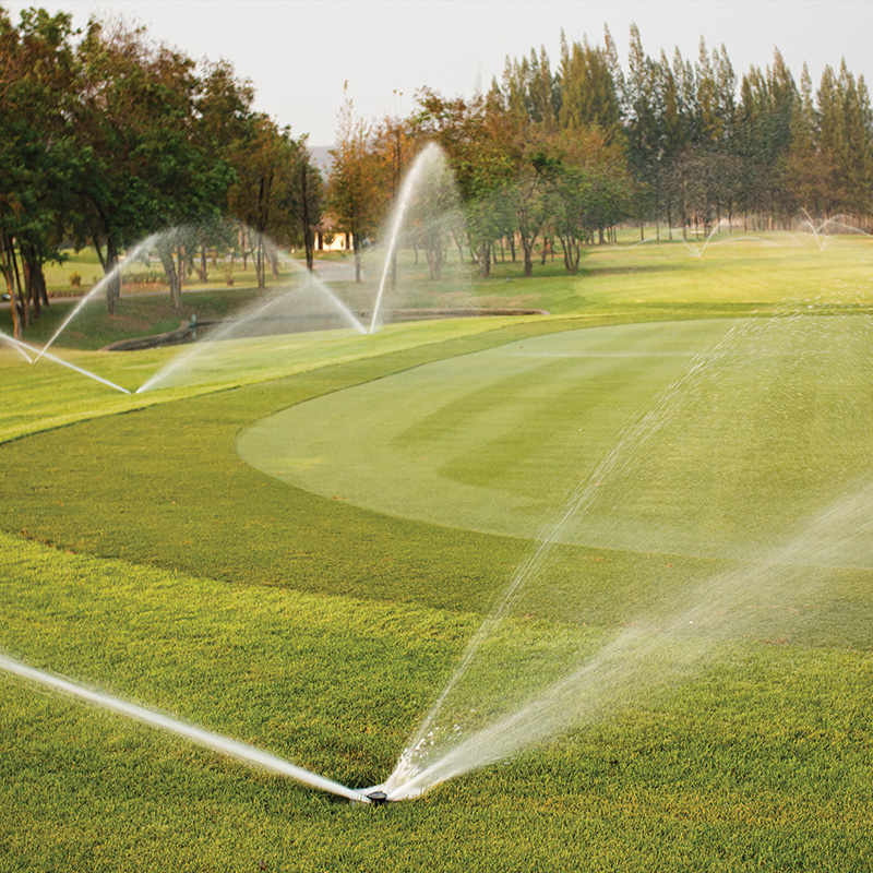 Sprinklers on a golf course