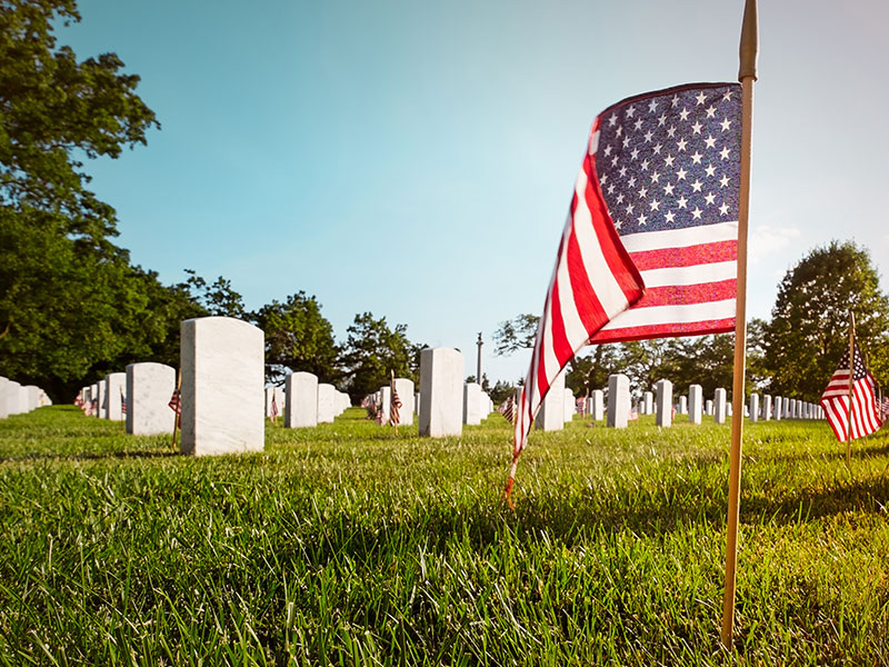 Cemetery grounds managed by property managers